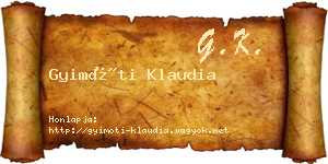 Gyimóti Klaudia névjegykártya