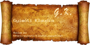 Gyimóti Klaudia névjegykártya